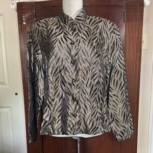 Plus Size Dress Barn Metallic Black and Gold jacket